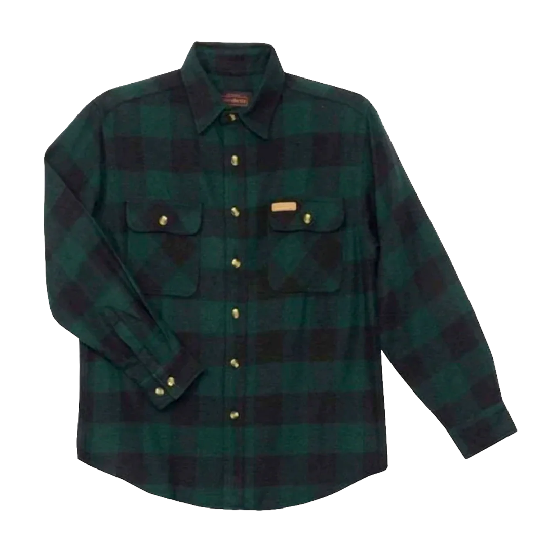 Hickory Shirt Co. Buffalo Plaid 1/4 Zip Flannel - Forest Green