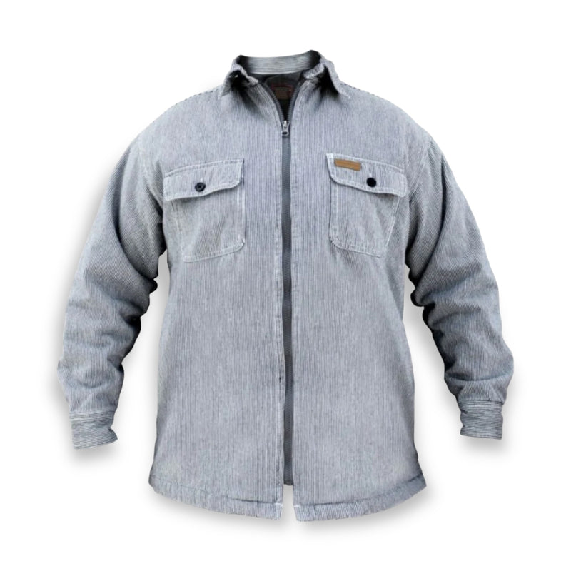 Load image into Gallery viewer, The Hickory Shirt Company Classic Logger Jacket showcasing vintage style and robust durability, featuring a relaxed fit, signature Hickory pattern, zipper front, buttoned pockets, with a cozy taffeta quilting polyfill insulation to withstand harsh work conditions, presented in a range of sizes
