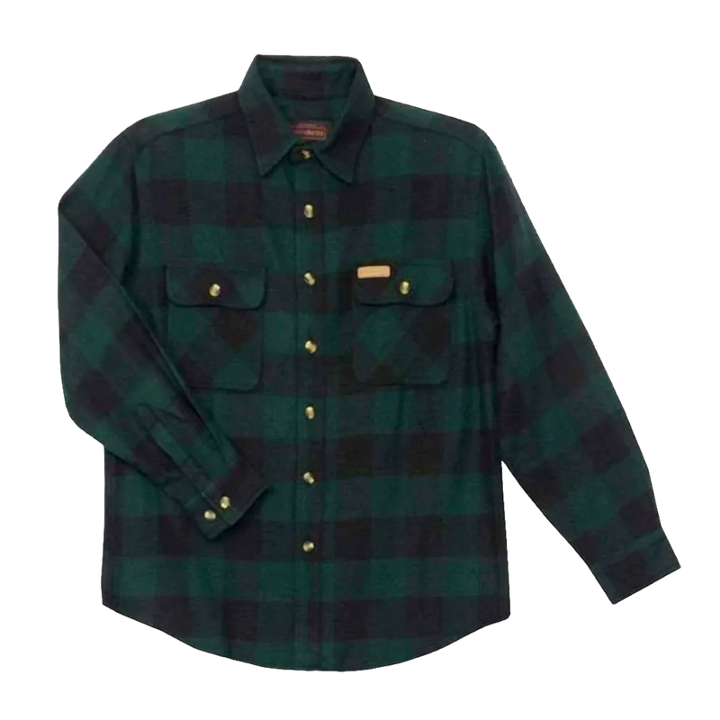 Load image into Gallery viewer, Hickory Shirt Co. Buffalo Plaid 1/4 Zip Flannel - Forest Green
