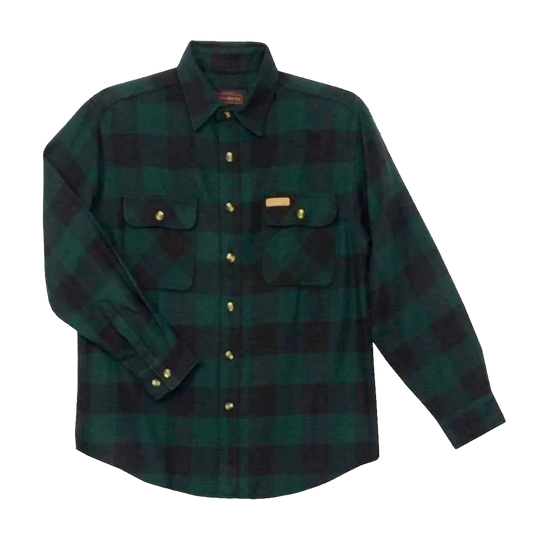 Hickory Shirt Co. Buffalo Plaid 1/4 Zip Flannel - Forest Green