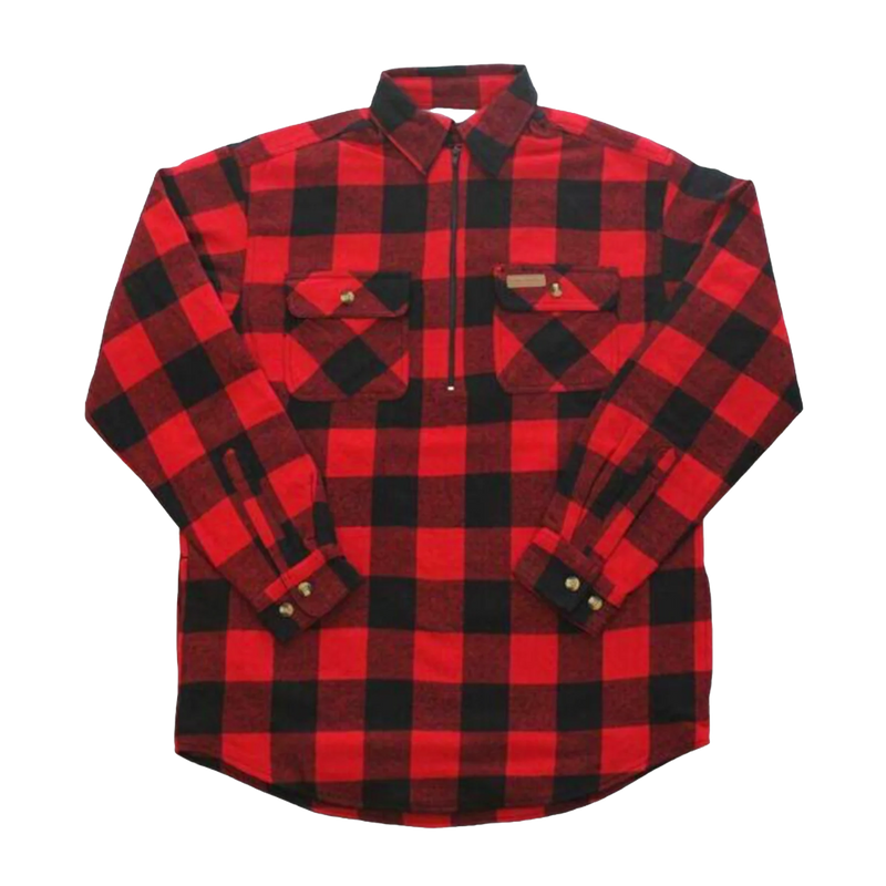 Load image into Gallery viewer, Hickory Shirt Co. Buffalo Flannel 1/4 zip - Red
