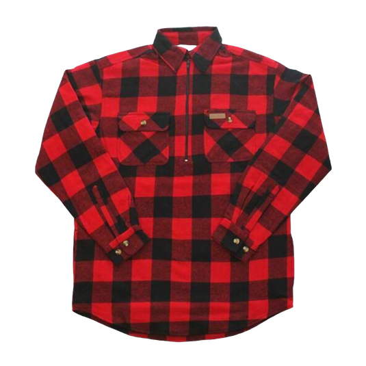Hickory Shirt Co. Buffalo Flannel 1/4 zip - Red
