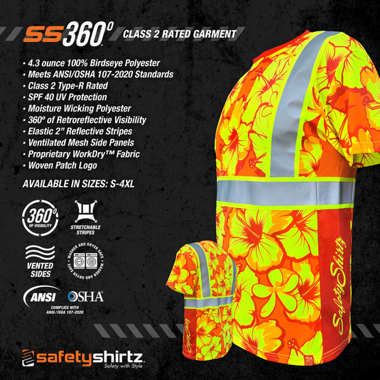 Tropic Heat Orange Class 2 Hi-Vis Shirt
