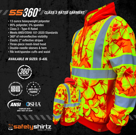Tropic Heat Orange Class 3 Hi-Vis Hoodie