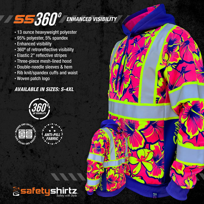 Load image into Gallery viewer, Tropic Heat Pink Class 3 Hi-Vis Hoodie
