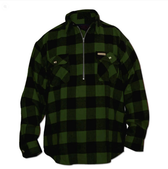Hickory Shirt Co. Buffalo Plaid 1/4 Zip Flannel - Forest Green Hickory Shirt Co. Buffalo Plaid 1/4 Zip Flannel - Forest Green
