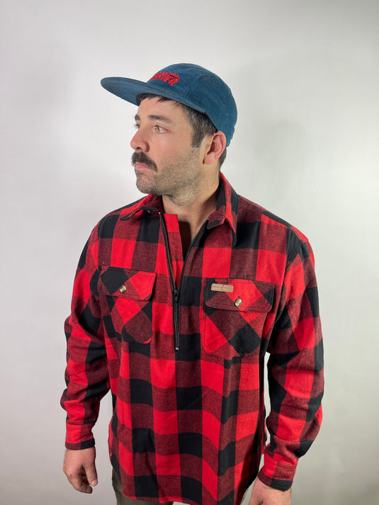 Hickory Shirt Co. Buffalo Flannel 1/4 zip - Red