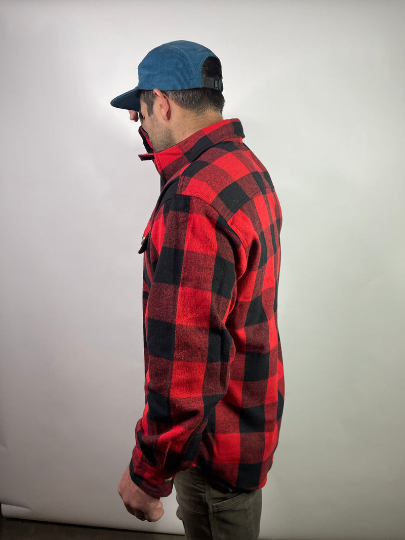 Load image into Gallery viewer, Hickory Shirt Co. Buffalo Flannel 1/4 zip - Red
