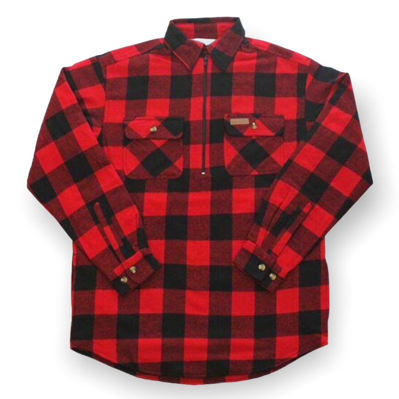 Hickory Shirt Co. Buffalo Flannel 1/4 zip - Red – The shop Hickory Shirt Co. Buffalo Flannel 1/4 zip - Red – The shop