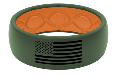 Groove Ring® Hero - America Moss Green & Black Flag Ring