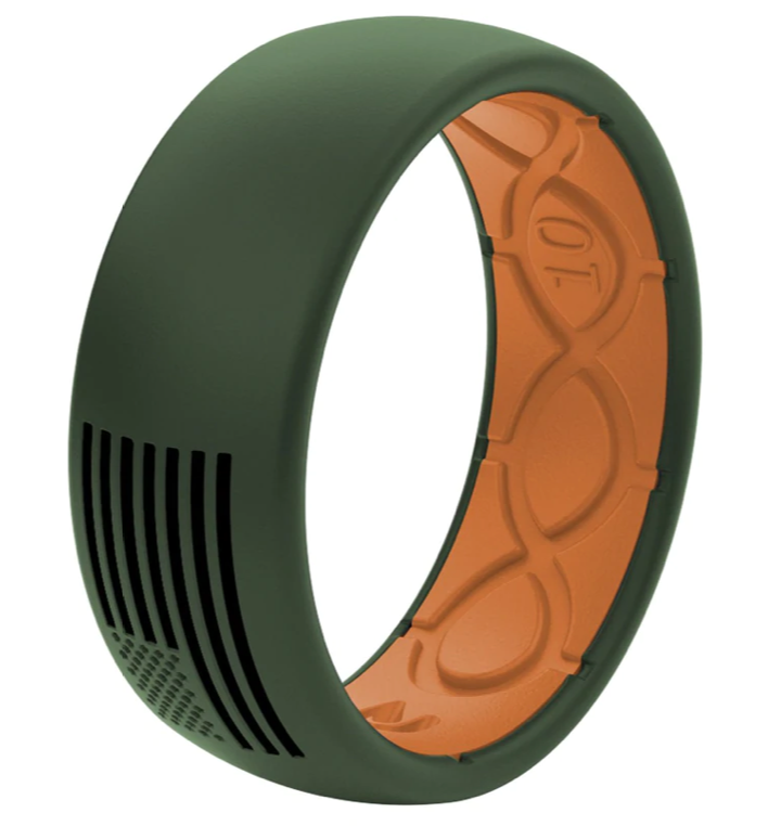 Load image into Gallery viewer, Groove Ring® Hero - America Moss Green &amp; Black Flag Ring
