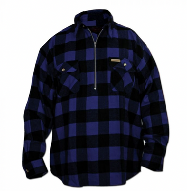 Hickory Shirt Co. Buffalo Flannel 1/4 zip Shirt - Blue