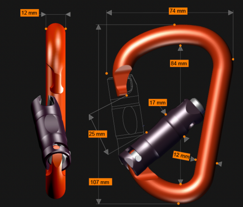 Load image into Gallery viewer, Pirate WireEye Auto-Lock Carabiner
